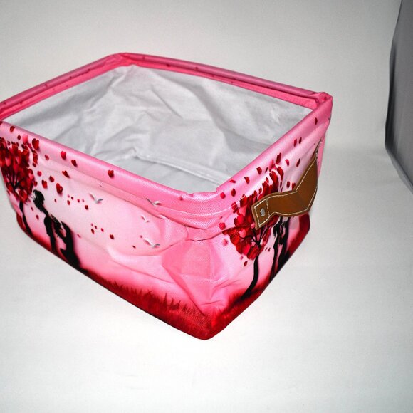 Valentine's Day Storage Basket, Large Collapsible Fabric Bin with Handles, NWT - Picture 4 of 5